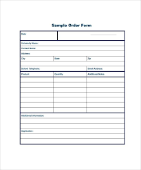 Free Printable Order Form Template Purchase In Word Format Letter
