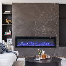 Flame Led Fireplace Heater W Crystal
