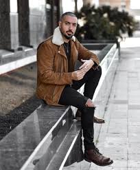 If you want to sport an eclectic ensemble, you can combine chelsea boots for women with flowy skirts and dresses. Brown Suede Biker Jacket With Black Ripped Skinny Jeans Outfits For Men 4 Ideas Outfits Lookastic