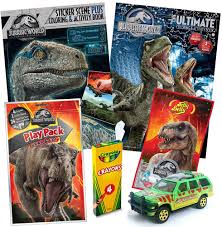 Jurassic world is the first in a planned trilogy of jurassic world films, and was followed by a sequel, jurassic world: Amazon Com Jurassic World Fallen Kingdom Coloring Book Toy Set By Colorboxcrate 7 Pack Includes Trex Raptor Activity Books Mystery Jurassic Park Matchbox Car Crayons Dinosaur Candy For Children Ages 4 10