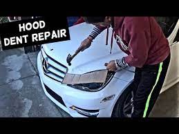 Primer the first coat in a paint job. How To Fix Car Dent On Hood Demonstrated On Mercedes C Class Youtube