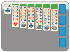 The game's layout consists of three different parts: Klondike Solitaire Summer