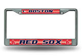 Boston Red Sox Glitter Chrome License Plate Frame Free Screw Caps Included