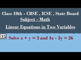 Solve Equation X Y 3 3x 2y 10