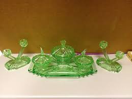 Bagley Glass Art Deco Glass Vanity
