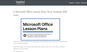 Lesson Plans For Teaching Students Microsoft Office