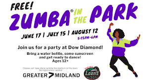 free zumba in the park greater midland