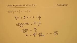 The following diagrams show how to solve systems of equations using the substitution method and the elimination method. Solve Linear Equation With Fractions And Mixed Numbers Youtube