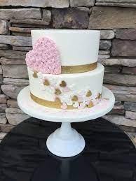 Pink And Gold Engagement Cake gambar png