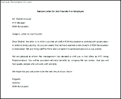 Business Relocation Letter Template Employment Sample