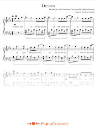demons easy piano sheet in pdf