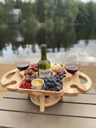 outdoor wine table wine glass holder