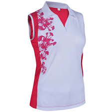 Monterey Club Ladies Plus Size Dry Swing Dianthus Blocking Sleeveless Golf Shirts Assorted Color