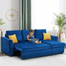 Mellcom Sectional Sleeper Sofa Flannel