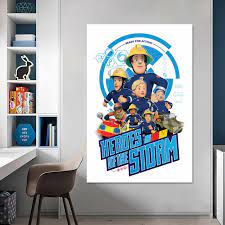 Wall Art Decor Fireman Sam Custom Designed With Name Kids Bedroom  gambar png