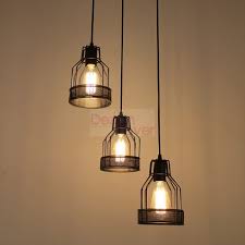 Industrial Cage 2 Pendant Lamp Design With Edison Bulbs Free Worldwide Delivery Custom Designer Lighting Solution Trade C