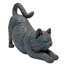 Playful Cat Stretching Statue Ql57118