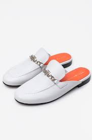 white shoes th chain mule loafer tommy