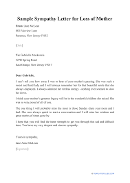 sle sympathy letter for loss of