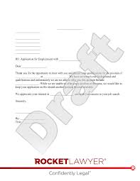 free employment rejection letter