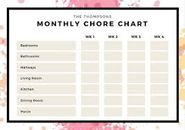 Orange Red White Black Monthly Chore Chart Templates By Canva