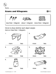 Grams And Kilograms Worksheet For 2nd 3rd Grade Lesson
