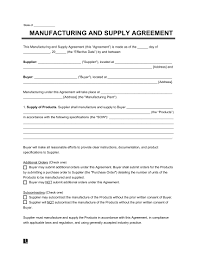 free supply agreement template