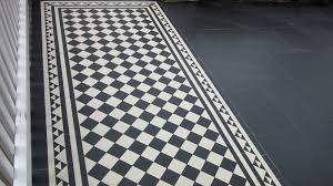 black and white victorian floor tiles