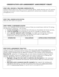 Observation And Assessment Assignment Chart