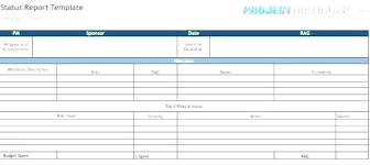 Project Status Report Excel Template Metabots Co