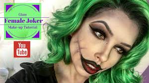 glam female joker make up tutorial