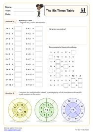 the six times table worksheet fun and