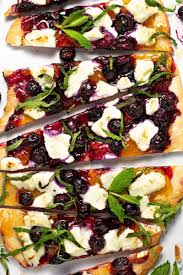 blueberry flatbread with goat cheese