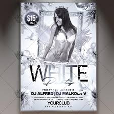 White Party Flyer Psd Template