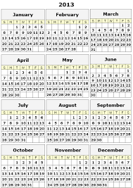 2013 Calendar Yearly Under Fontanacountryinn Com