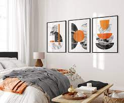 Art Orange Wall Prints Orange