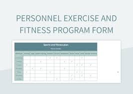 fitness program form excel template