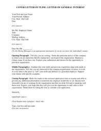 Fillable Online Elon Cover Letter Outline Letter Of General Interest