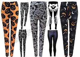 New Halloween Women Leggings Pants Pumpkin Skeleton Bat Print Size S M L Xl Xxl