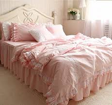 Home Textile Korean Pink Lace Ruffle