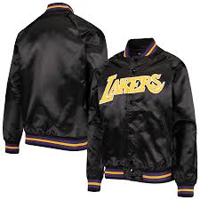Browse los angeles lakers jerseys, shirts and lakers clothing. Los Angeles Lakers Mitchell Ness Youth Hardwood Classics Satin Raglan Full Snap Jacket Black