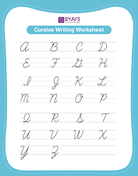 free cursive writing a to z capital and