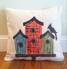 birdhouses accent pillows decorating