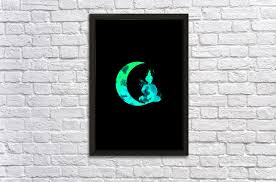 Turquoise Crescent Moon And Buddha