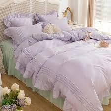 Korean Purple Bedding Set Bedspread For