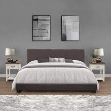 King Size Upholstered Bed Frame With