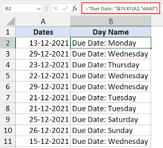 get day name from date in excel easy