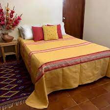 Orange Mexican Bedspread Various Sizes