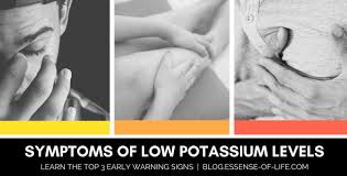 3 symptoms of low potium the