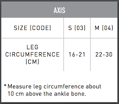 Finis Axis Size Chart